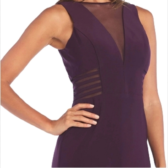 Morgan & CO ILLUSION PANEL CUTOUT A-LINE DRESS - Picture 2 of 12